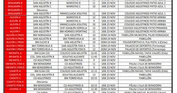 Horarios partidos Agustinos